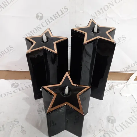 HOME REFLECTIONS CERAMIC STAR PRE-LIT CANDLES