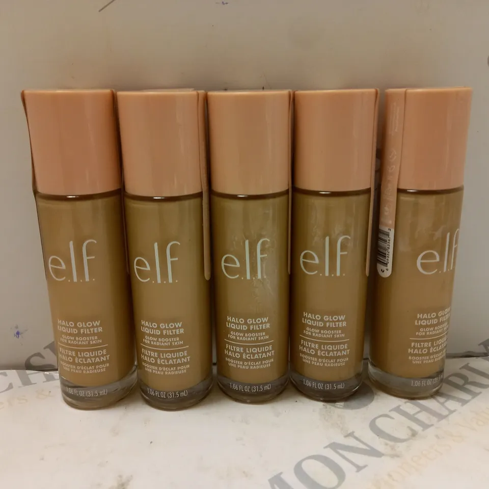 SET OF 5 X 31.5ML VIALS OF E.L.F. HALO GLOW LIQUID FILTER