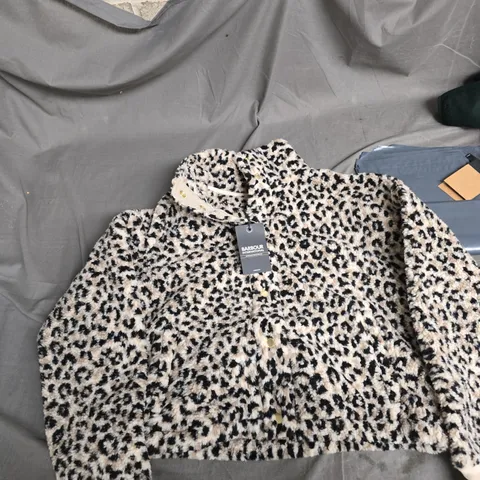BARBOUR INTERNATIONAL LEOPARD PRINT FLEECE JACKET – UK 12 (WOMEN)