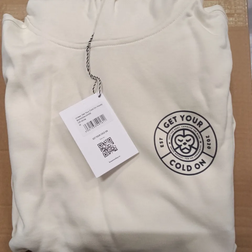 BRAND NEW BRASS MONKEY HOODIES - OFF WHITE SIZE MEDIUM APPROXIMATELY 5