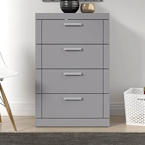 BOXED GALANO KIMBERLEY 4 DRAWER CHEST - COOL GREY