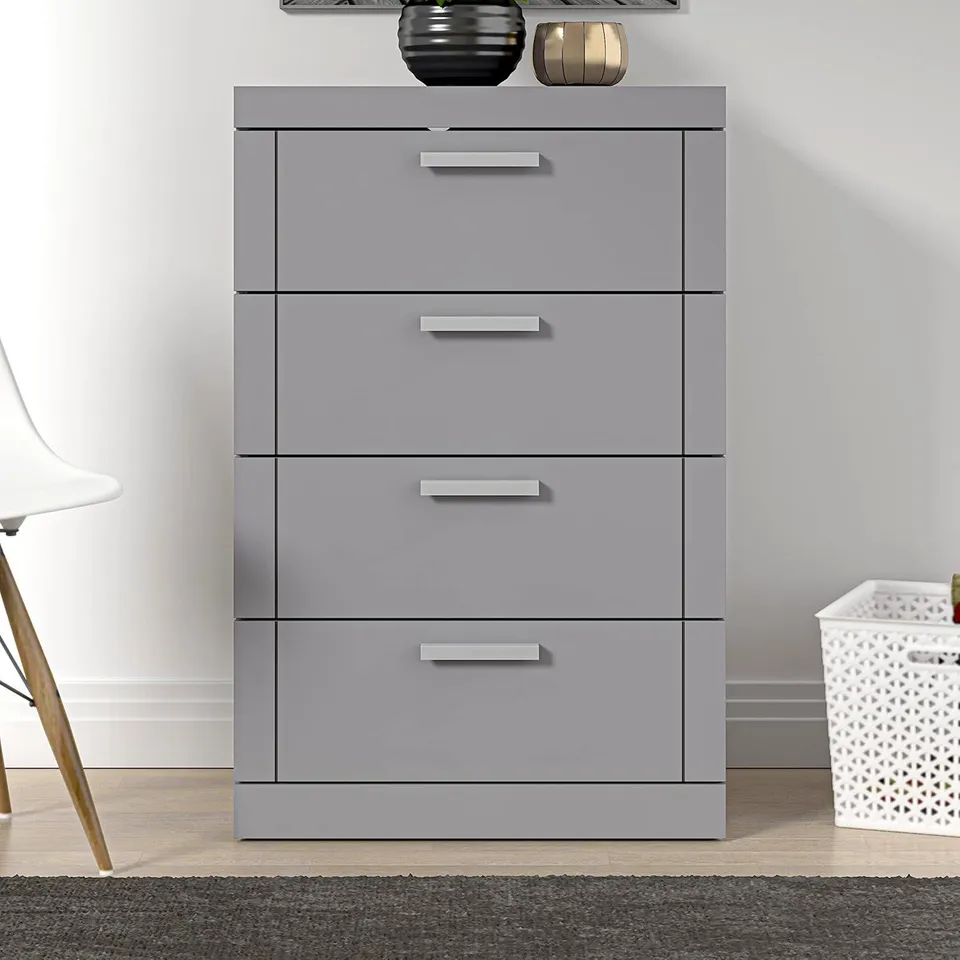 BOXED GALANO KIMBERLEY 4 DRAWER CHEST - COOL GREY