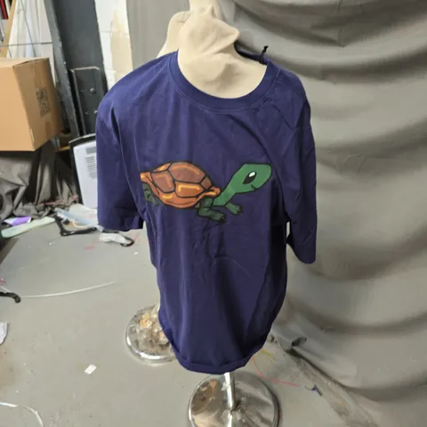 PALACE SKATEBOARDS T-SHIRT – PURPLE/BLUE WITH TURTLE GRAPHIC-SIZE L