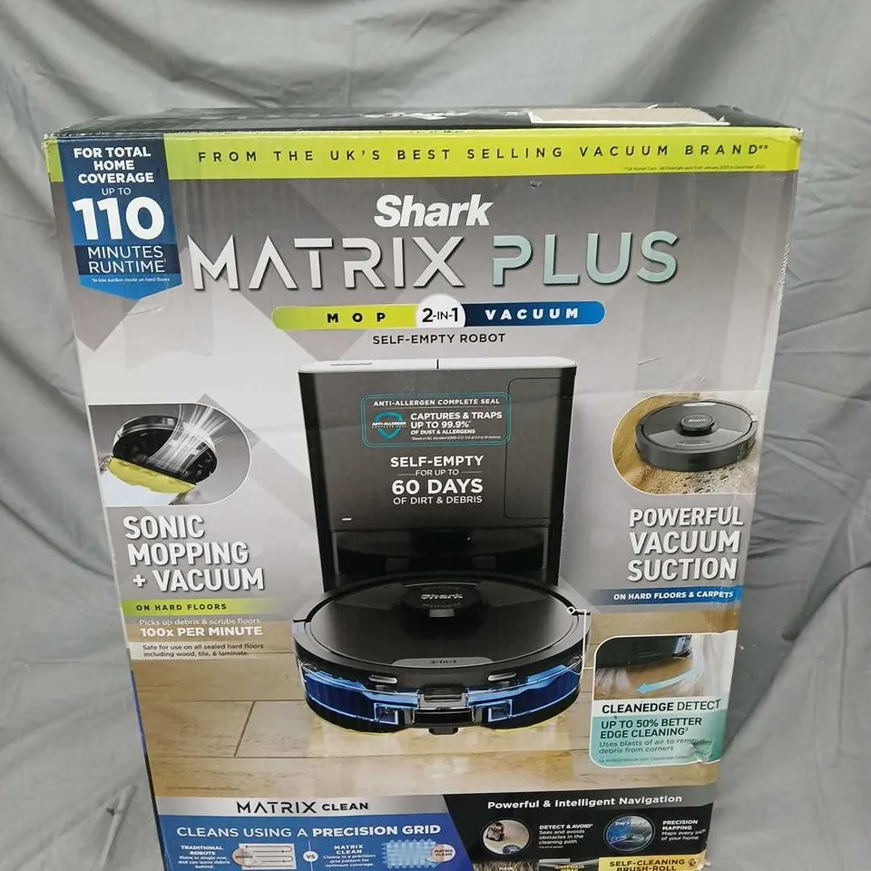 SHARK RV2620WAUK MATRIX PLUS 2 IN 1 SELF EMPTY ROBOT VACUUM & MOP