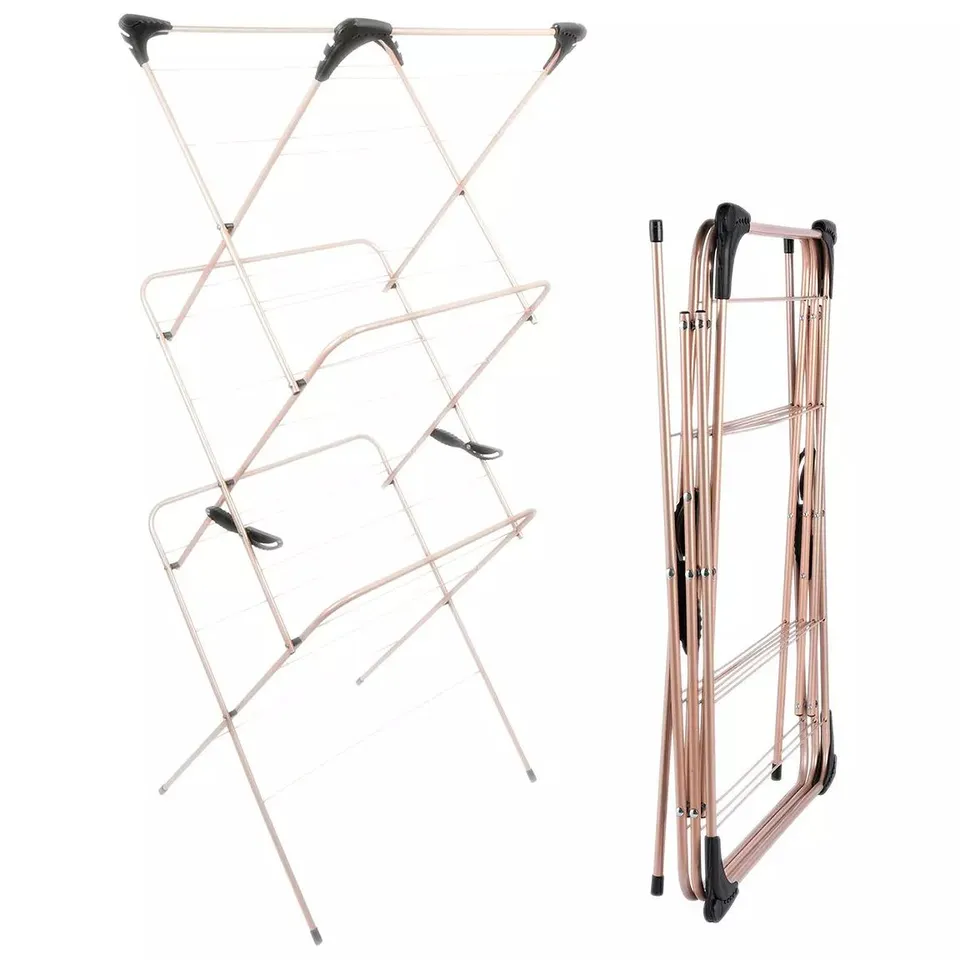 BELDRAY 3-TIER CLOTHES AIRER - ROSE GOLD - COLLECTION ONLY
