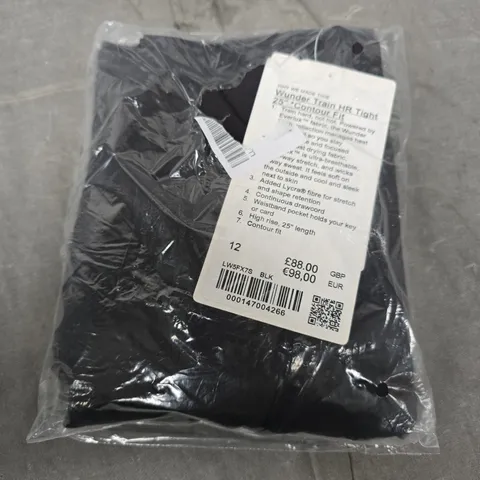 LULULEMON WUNDER TRAIN HR TIGHT 25IN CONTOUR FIT β BLACK, WOMEN'S LEGGINGS, UK 12