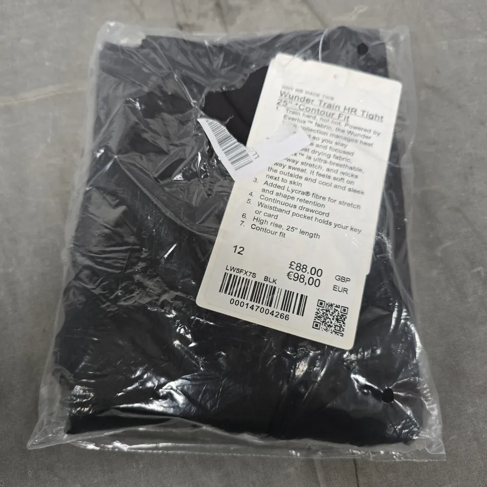 LULULEMON WUNDER TRAIN HR TIGHT 25IN CONTOUR FIT – BLACK, WOMEN'S LEGGINGS, UK 12