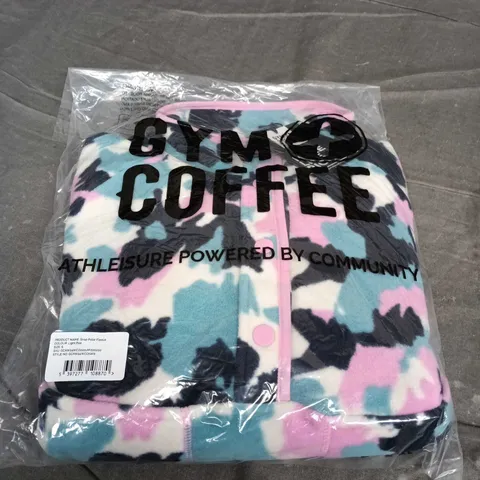 GYM + COFFEE SNAP POLAR FLEECE HOODIE – LIGHT POP SIZE S
