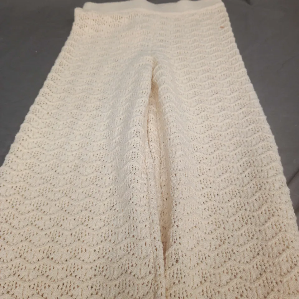 MNG CREAM KNITTED BAGGY PANTS - SMALL