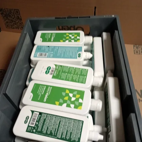 BOX OF APPROXIMATELY 30 BOTTLES OF CONTACT LENS SOLUTION 