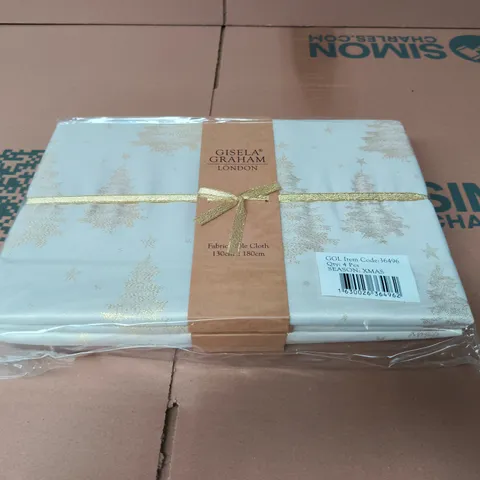 APPROXIMATELY 36 GISELA GRAHAM XMAS THEMED FABRIC TABLE CLOTHS