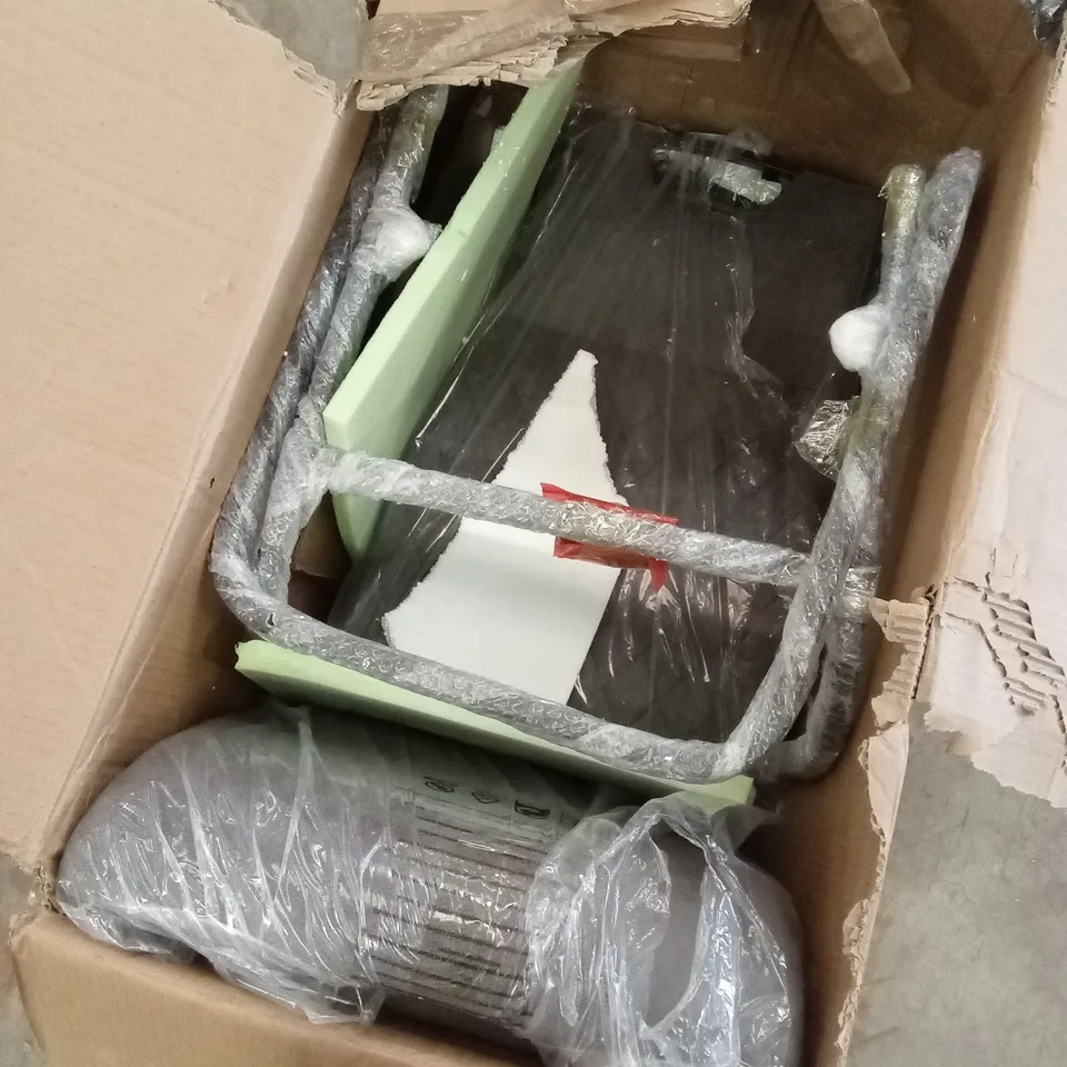 BOXED SET OF 2 DESIGNER FABRIC DINING CHAIRS - GREY (1 BOX)