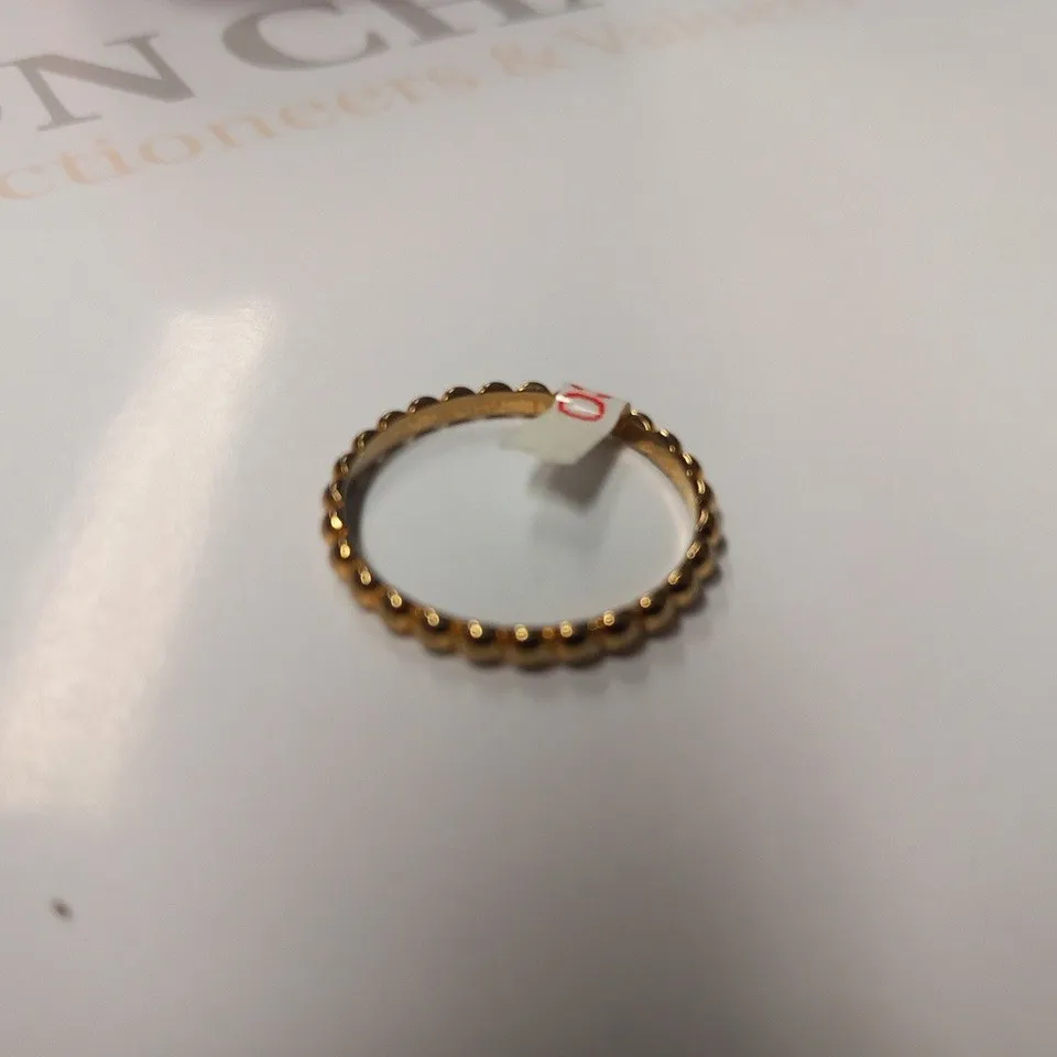 BERING GOLD PLATED BEAD RING SIZE 8