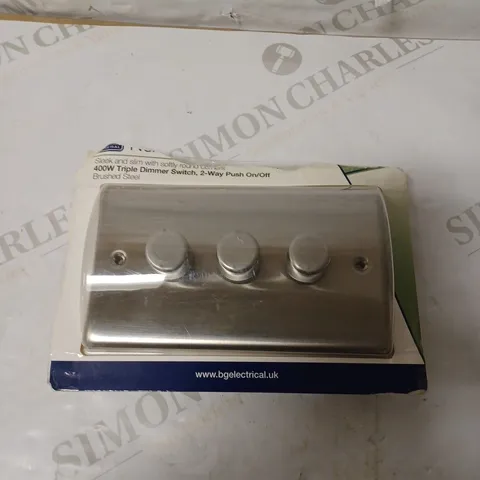 BG ELECTRICAL NBS83P-01 TRIPLE INTELLIGENT DIMMER LIGHT SWITCH