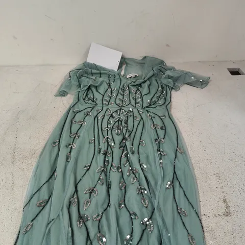 KALEIDOSCOPE TEAL EVENING DRESS – UK 12
