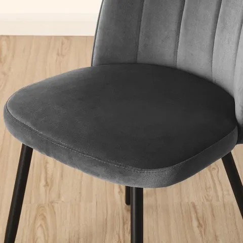 BOXED BAREZ VELVET/SUEDE UPHOLSTERED ARMLESS DINING CHAIR WITH ADJUSTABLE