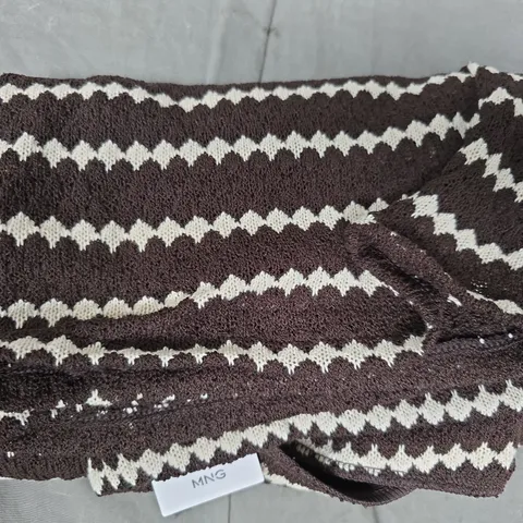MNG WOMENS STRIPED TROUSERS IN BROWN/CREAM SIZE UK 7