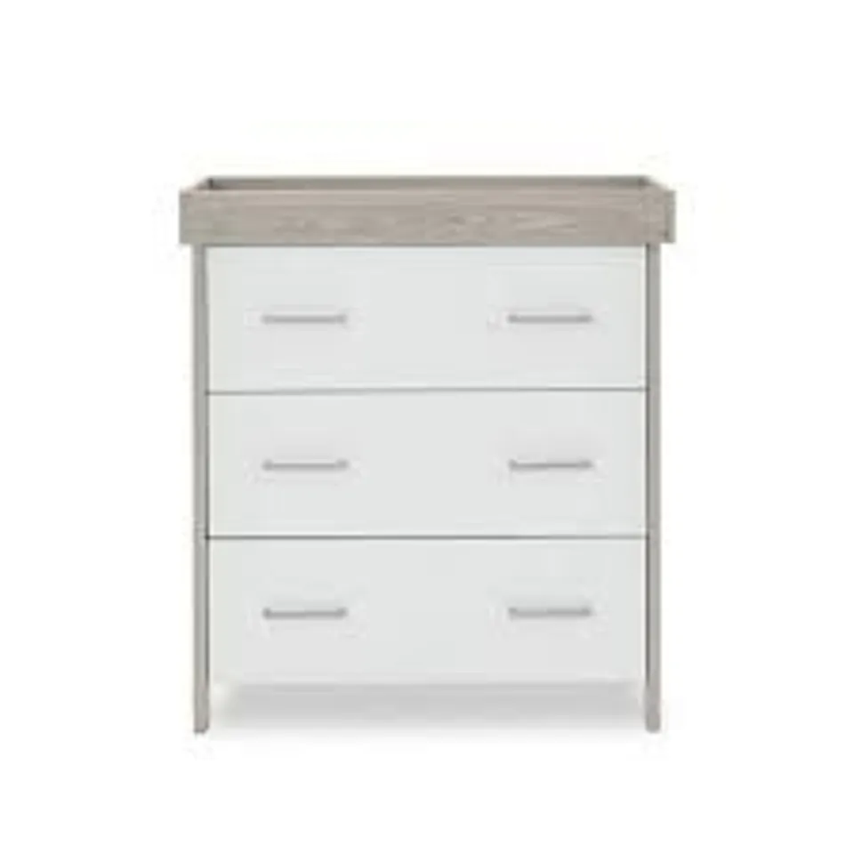 BOXED OBABY NIKA CHANGING UNIT - GREY WASH & WHITE (2 BOXES)