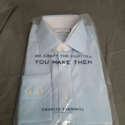 SEALED CHARLES TYRWHITT BLUE SLIM FIT SHIRT - SIZE 16 1/2 INCH 