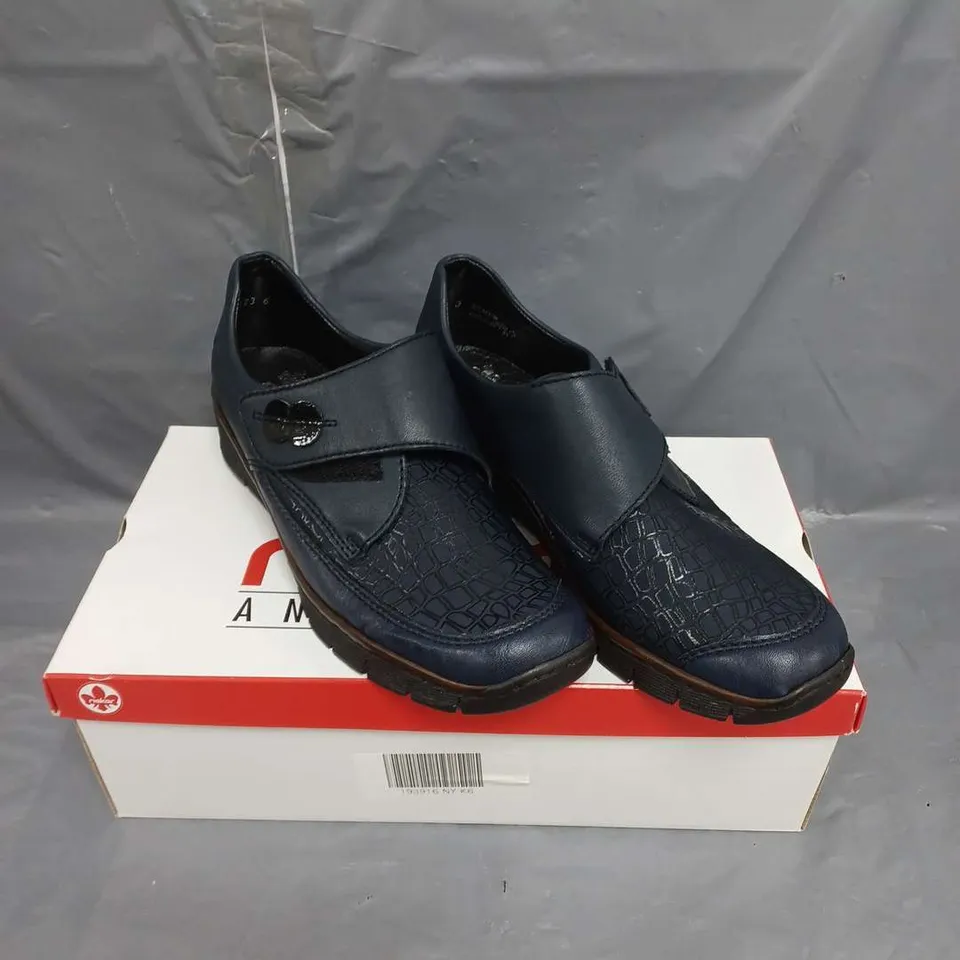 RIEKER LADIES VELCRO FASTENING SHOES BLUE SIZE EU 39