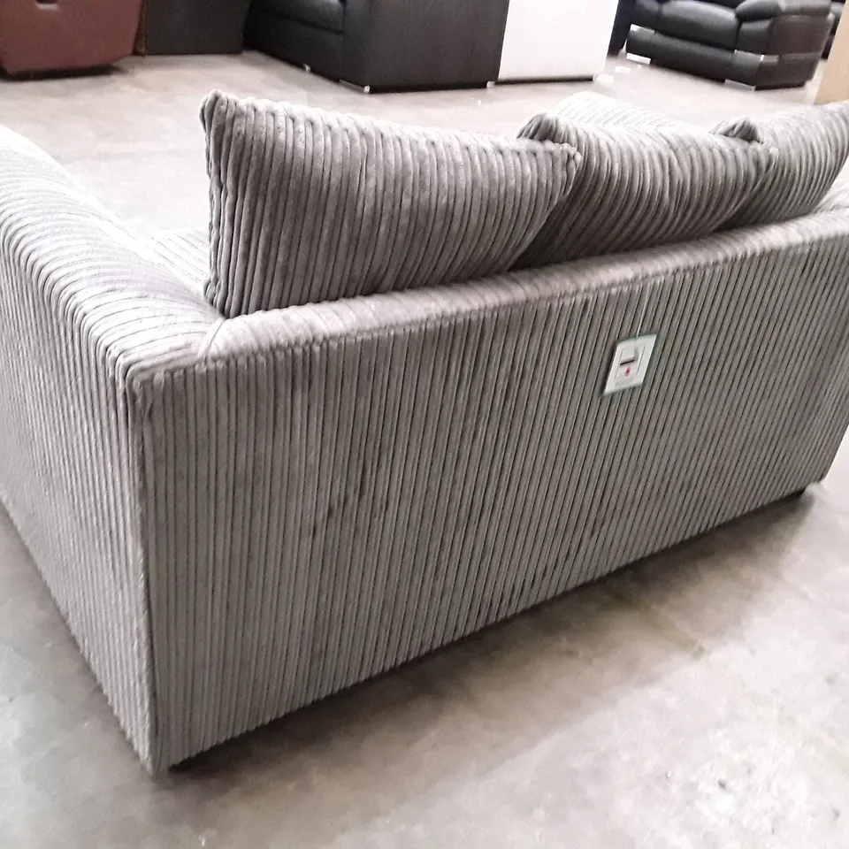 QUALITY DESIGNER 2 SEATER SOFA - GREY JUMBO CORD FABRIC