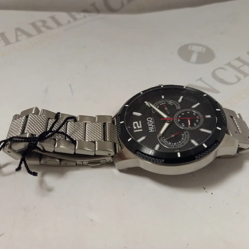 HUGO SPORT BLACK DIAL AND STAINLESS STEEL BRACELET GENTS WATCH RRP £199