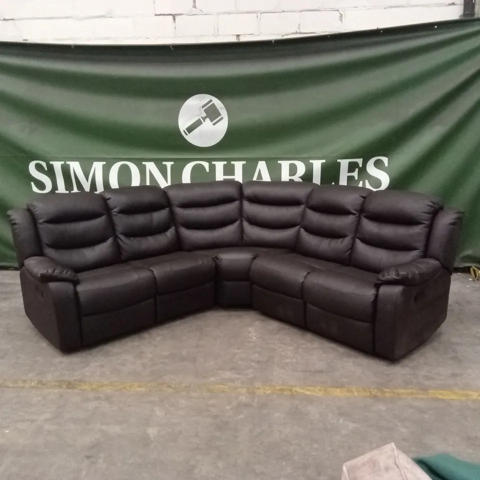 ROTHBURY LUXURY FAUX LEATHER HIGH BACK MANUAL RECLINER CORNER GROUP SOFA RRP £1599