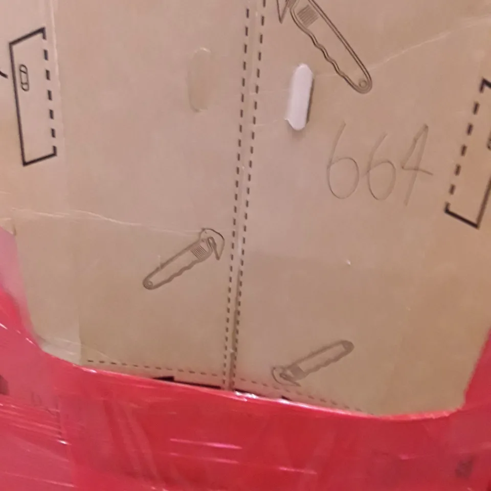 PALLET OF ASSORTED HOUSEHOLD GOODS AND PRODUCTS TO INCLUDE; PANTRY SHELF, SPRINKLERS, COFFEE MAKER, BOXED FURNITURE ECT