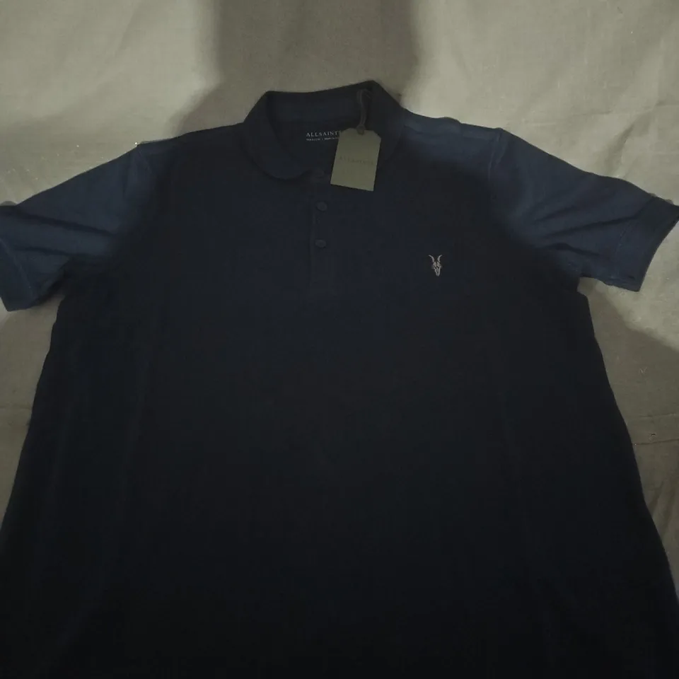 ALLSAINTS POLO SHIRT – NAVY – MEN'S - SIZE M