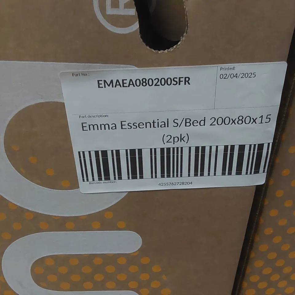 BRAND NEW BOXED EMMA ESSENTIAL MATTRESS - 2 CO-PACKED 80X200 MATTRESSES - FR