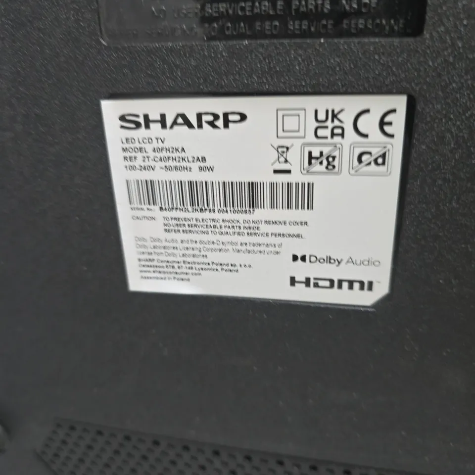 SHARP LED LCD TV 40FH2KA 
