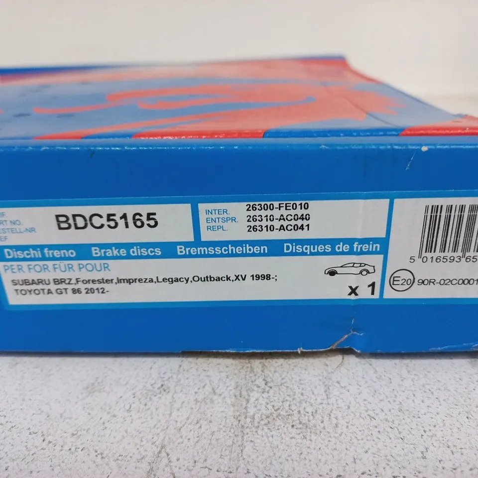 BOXED QUINTON HAZELL BRAKE DISC - BDC5165