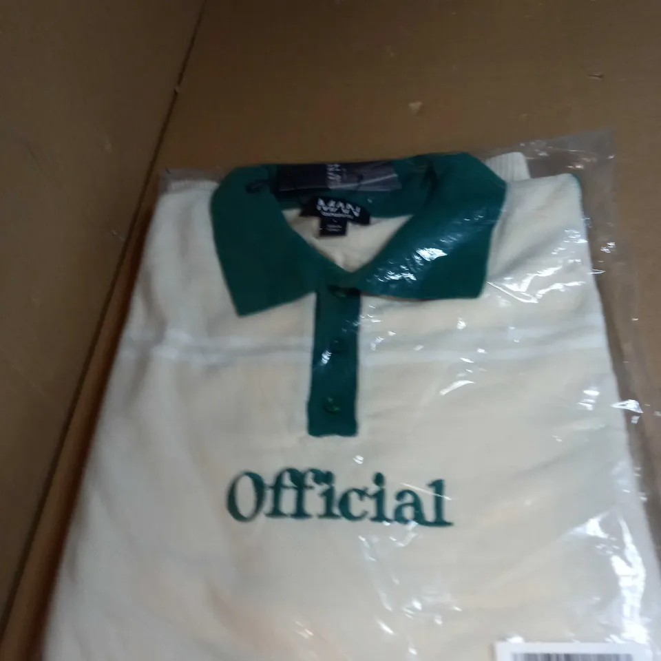 MAN CHECK OFFICIAL KNITTED POLO SIZE L