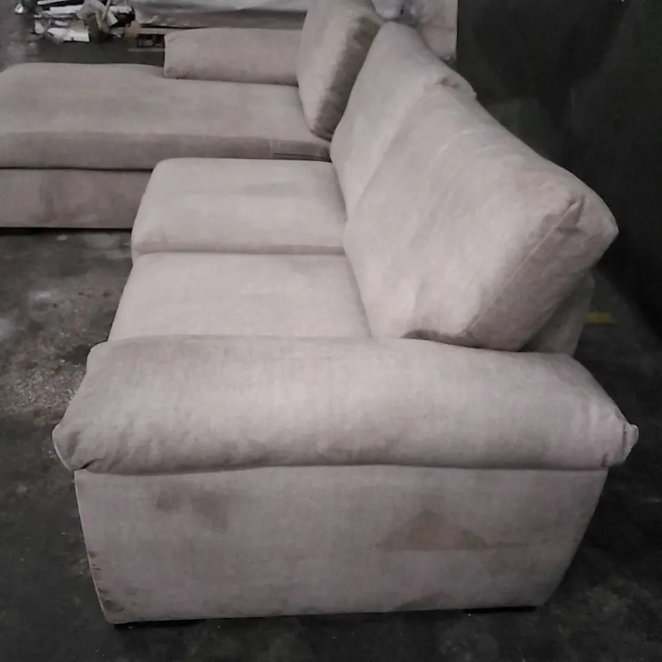 QUALITY DESIGNER WYVERN GREY CORD L-SHAPE CORNER SOFA