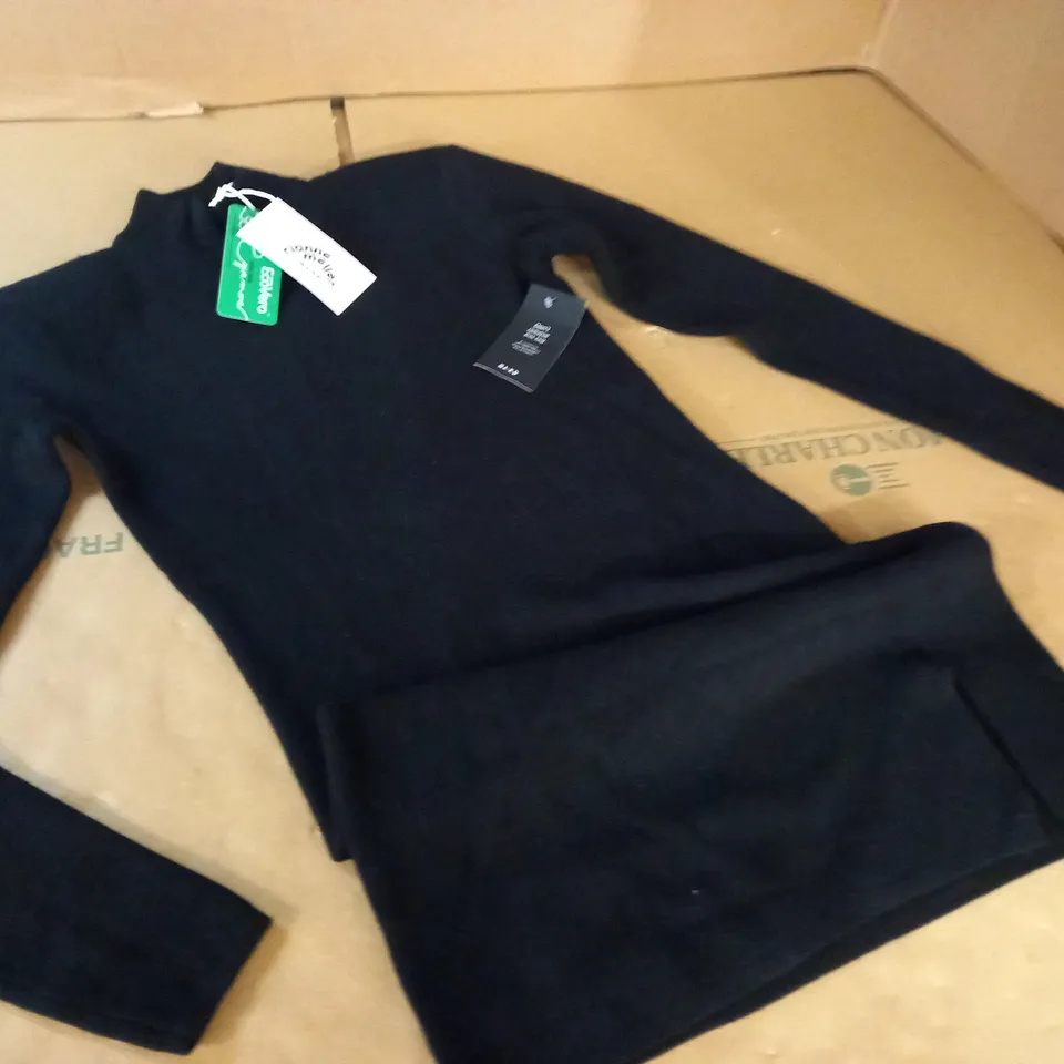 RIANNE MEIJER NA-KD KNITTED MINI DRESS IN BLACK - M