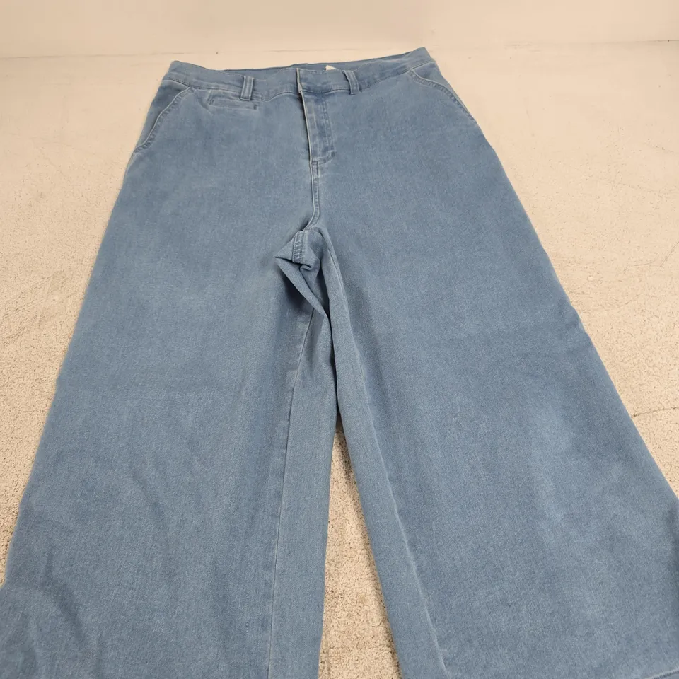 D&CO DENIM + COMPANY WIDE-LEG INDIGO JEANS SIZE M