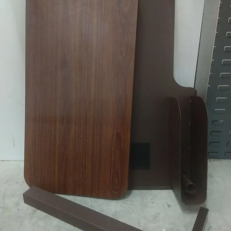 BOXED LEFT WOODEN OVER CHAIR TABLE