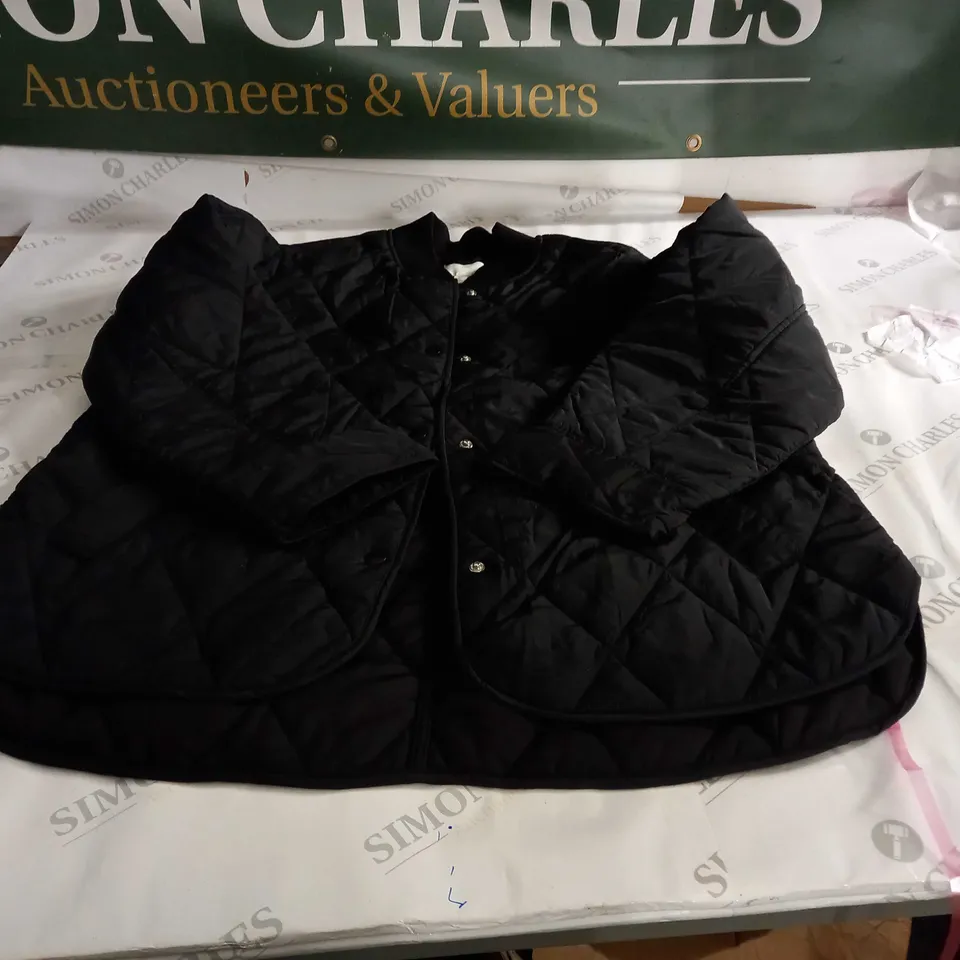 BLACK PADDED BUTTON JACKET EU SIZE 5