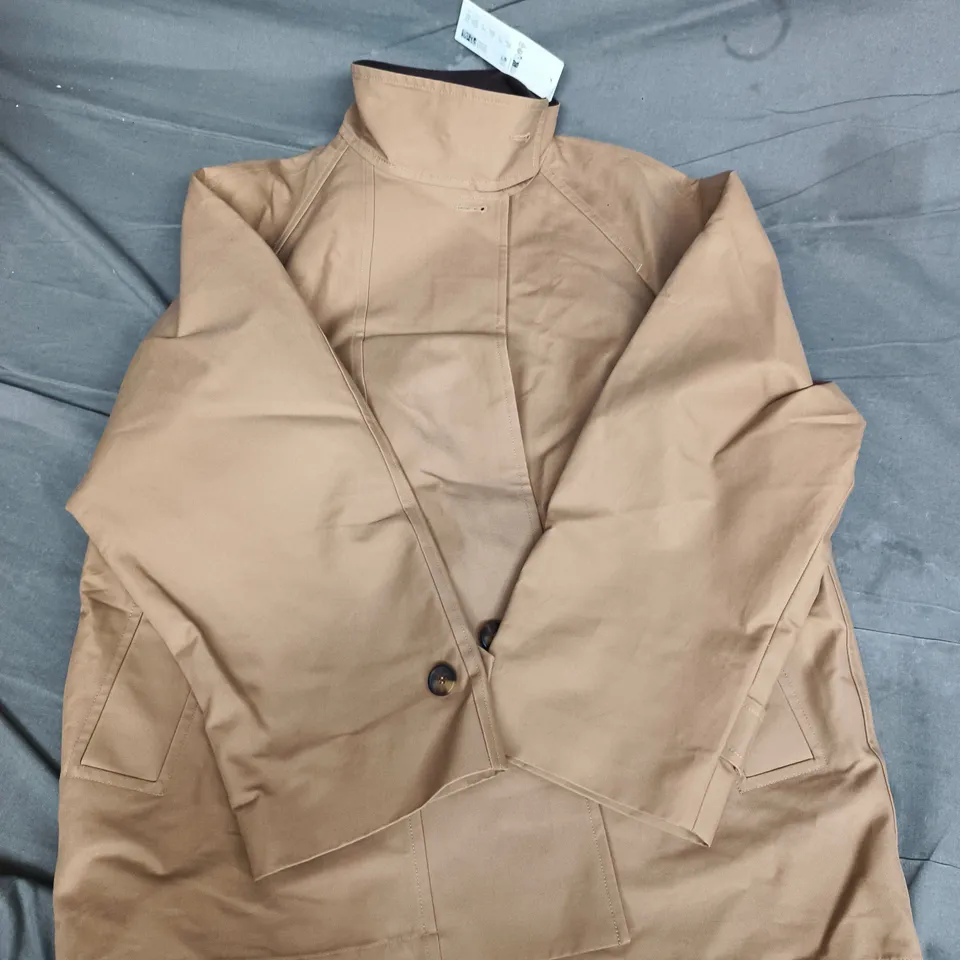 ARKET BUTTON COAT IN TOFFEE - EU MEDIUM