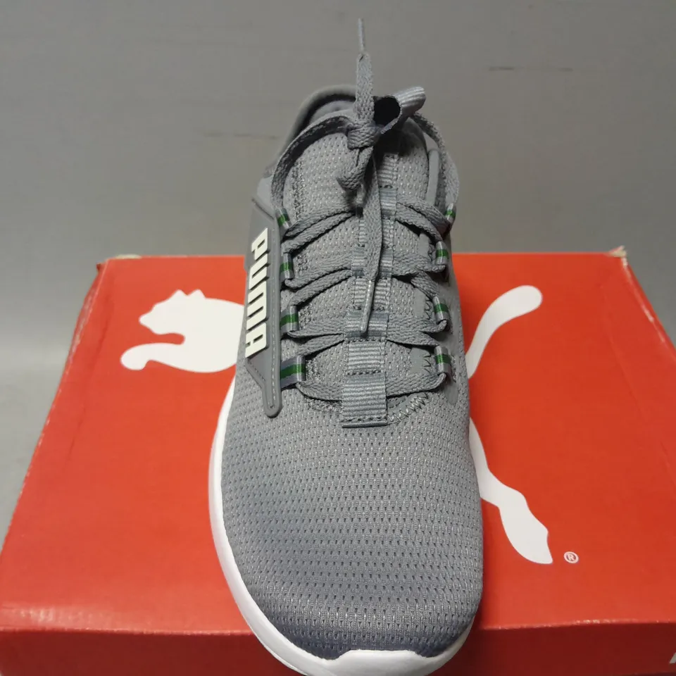 BOXED PAIR OF PUMA RETALIATE TRAINERS IN GREY - US 6C