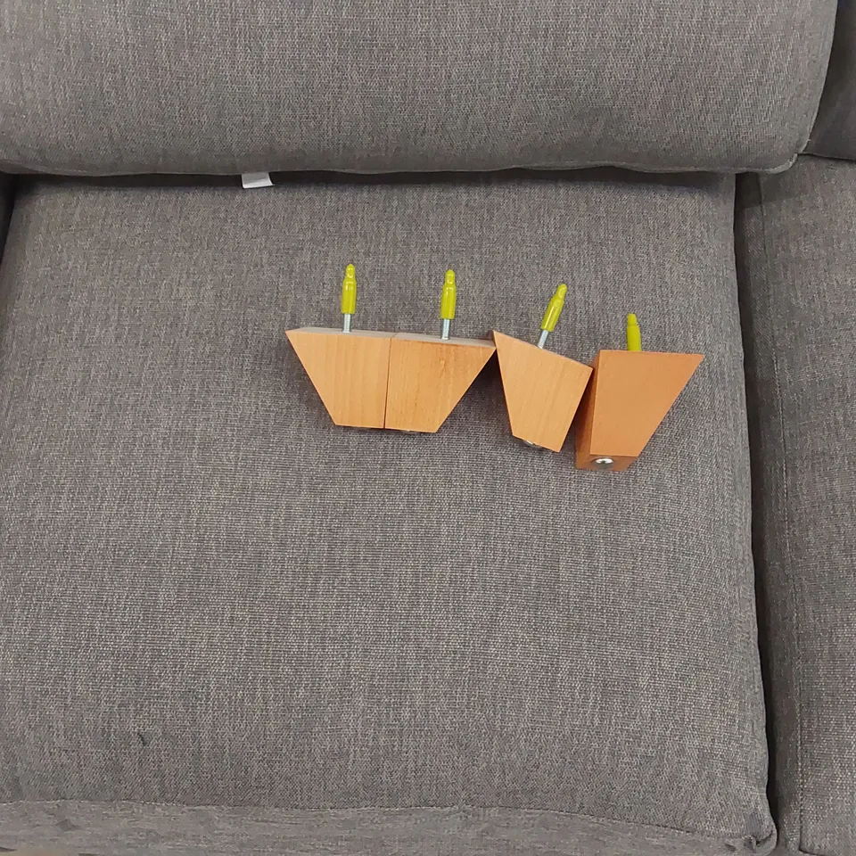 QUALITY DESIGNER ASHWELL CHAISE STORAGE SOFA - MERCURY FABRIC