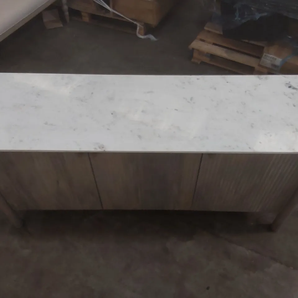 NASYAH SOLID WOOD AND MARBLE TOP SIDEBOARD 152 CM RRP £1099.99