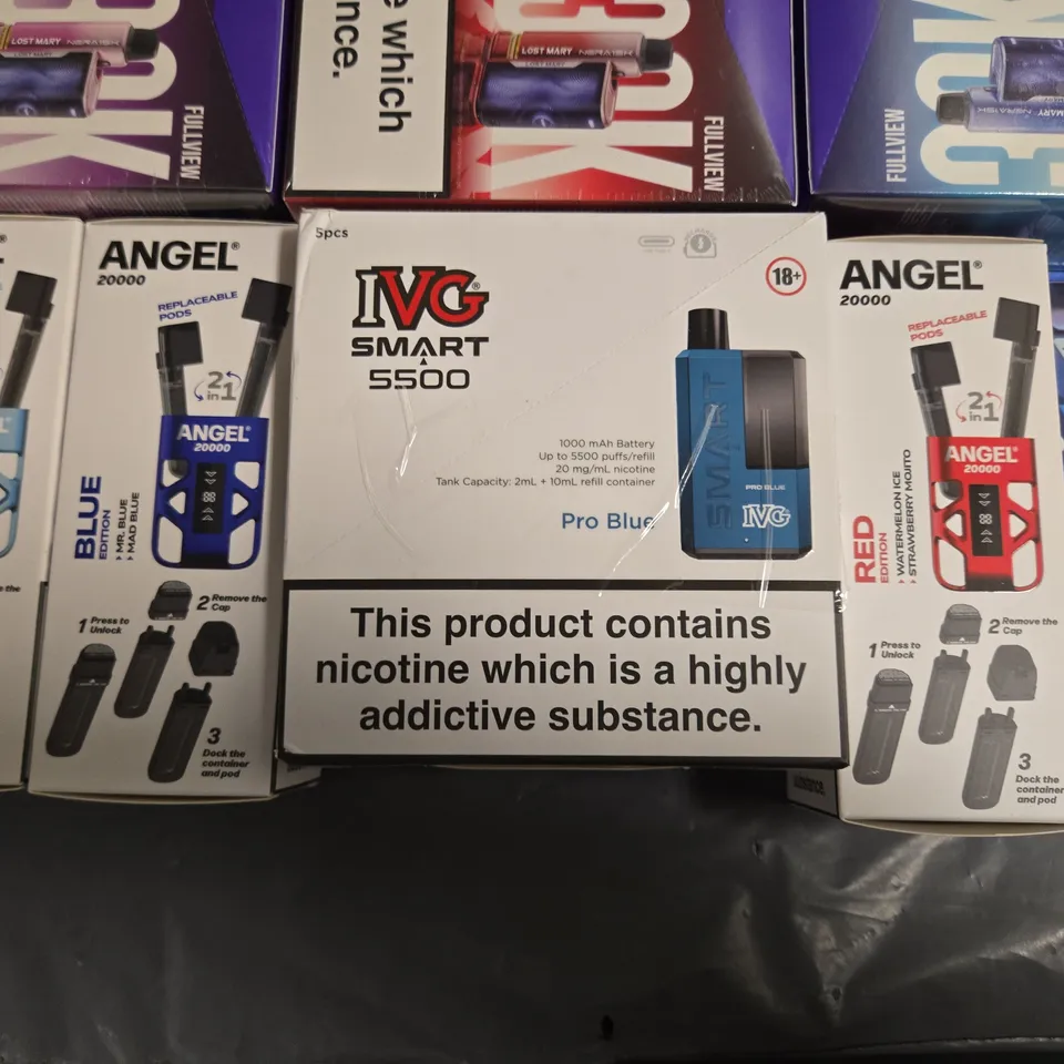 APPROXIMATELY 9 ASSORTED E-CIGARETTE PRODUCTS TO INCLUDE - LOST MARY NERA30K FULLVIEW KIT