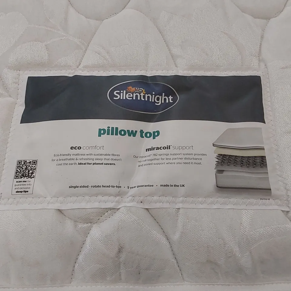 QUALITY SILENTNIGHT PILLOWTOP MIRACOIL ECO COMFORT 150CM KING SIZED MATTRESS