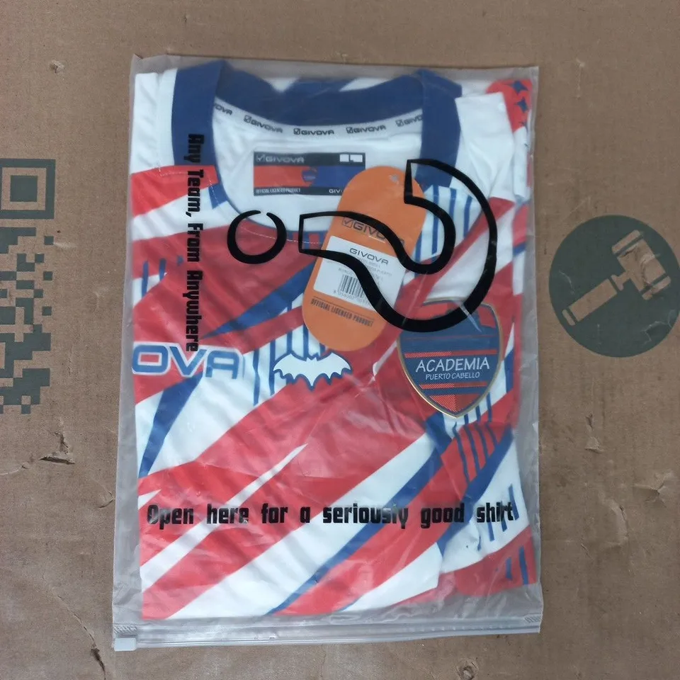 BAGGED GIVOVA GARA ACADEMIA PUERTO CABELLO JERSEY IN WHITE/RED/BLUE SIZE LARGE