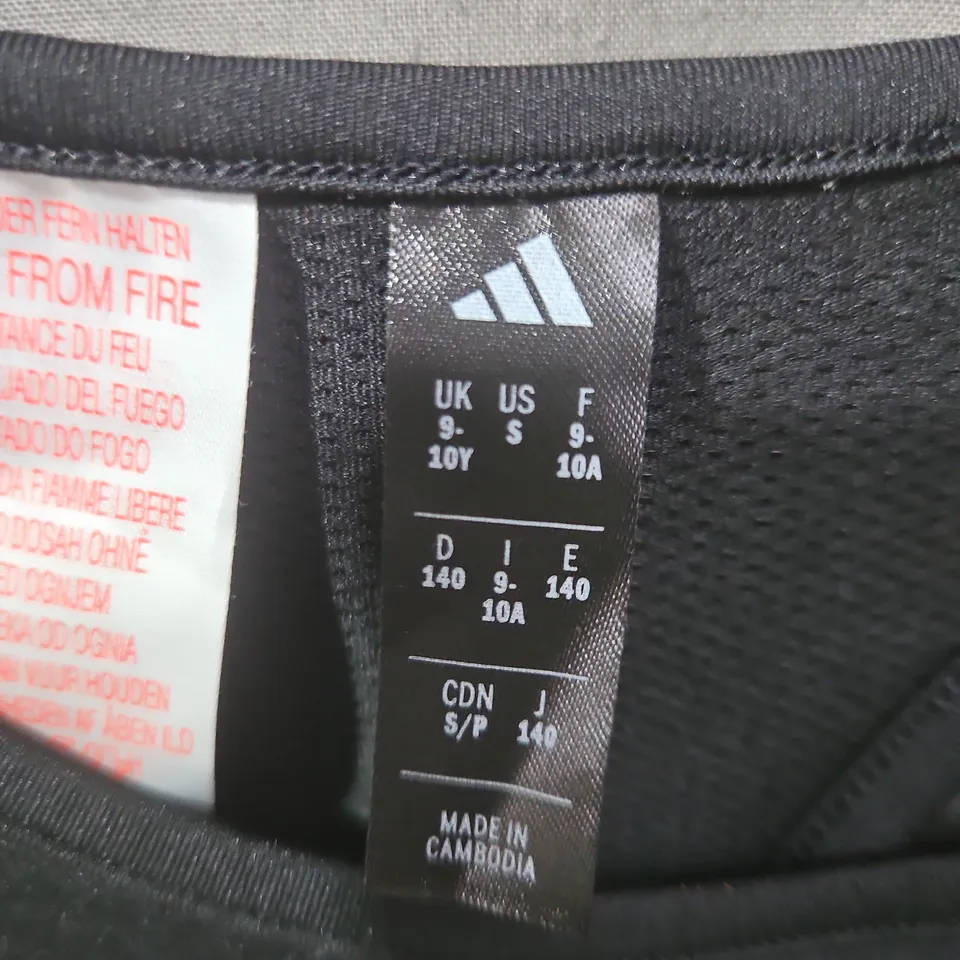 ADIDAS KIDS VEST TOP - BLACK, UK 9-10 (EU 140)