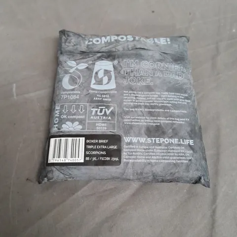 SEALED STEP ONE BOXER BRIEF TRIPLE EXTRA LARGE SCORPIONS