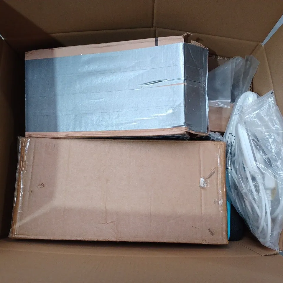 BOX TO CONTAIN APPROX. 6 X ASSDORTED HOUSEHOLD PRODUCTS. INCLUDES HEATING BLANKET CONTROLLER, VARIOUS COVERS, FABRICS ETC 