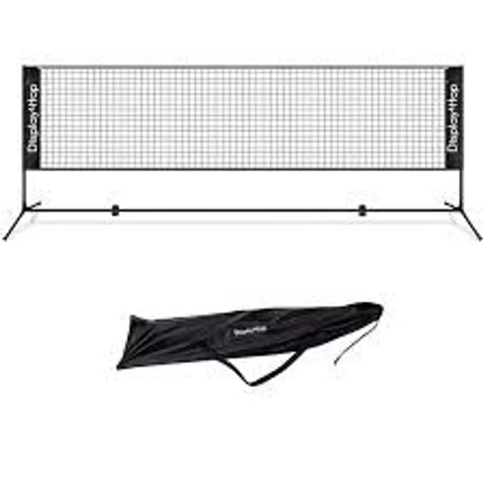BOXED DISPLAY4TOP BADMINTON NET 4M WITH HEIGHT ADJUSTABLE STAND AND CARRY BAG