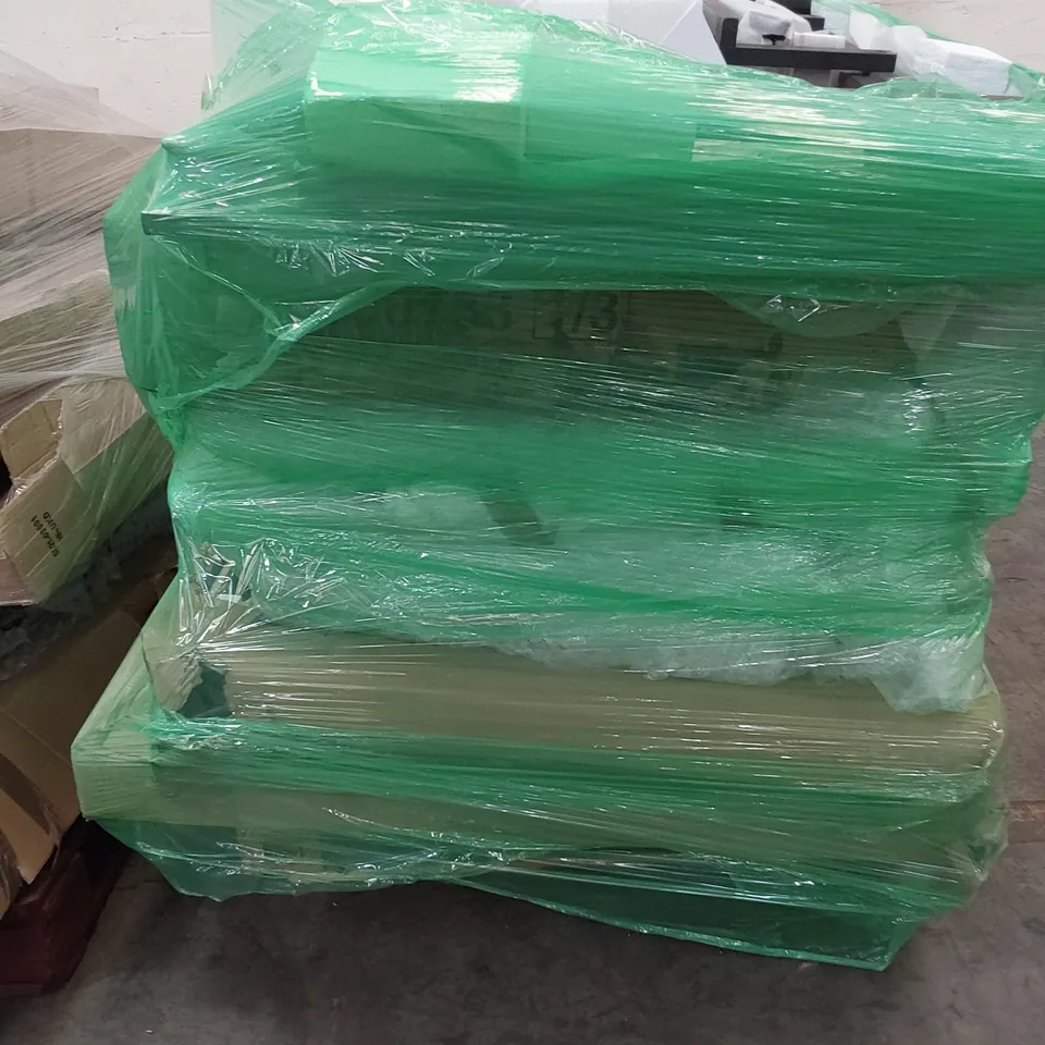 PALLET OF ASSORTED BOXED FURNITURE PARTS INCLUDING DINING TABLES 